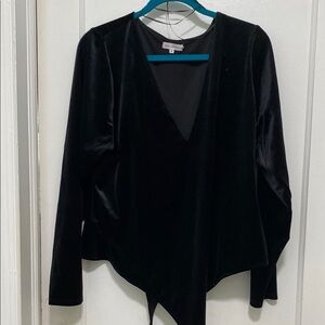 Good American Black Long Sleeve Bodysuit